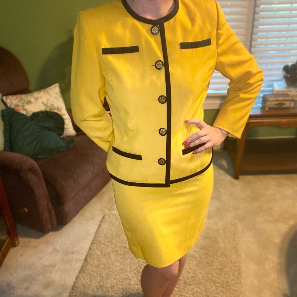 Lemon Yellow E.R. Gerard 80s looking Vintage Suit